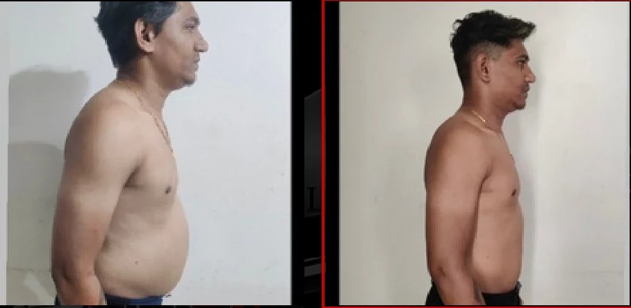 Sagar Kamble before and after his transformation