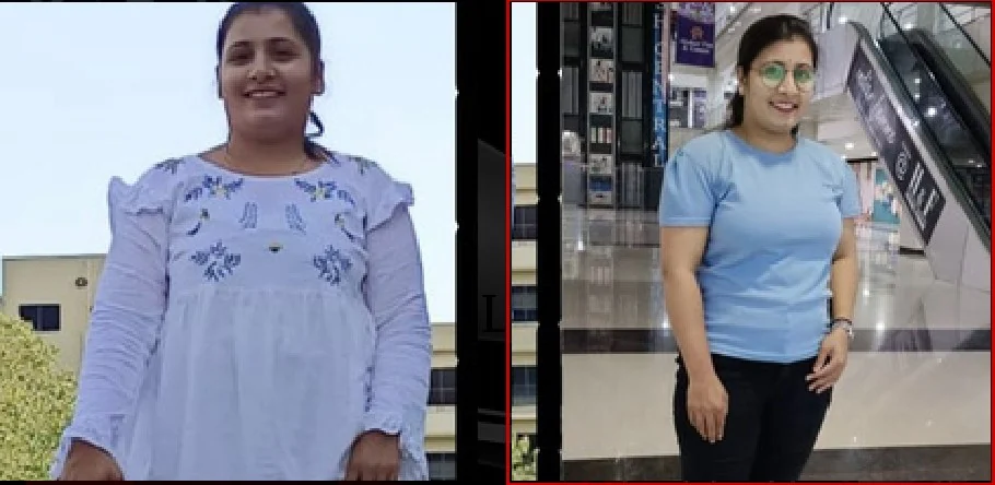 Yamini Gurav before and after her transformation